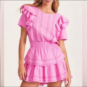 LoveShackFancy Natasha dress in pink size XS